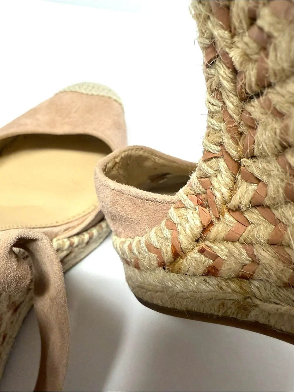 Women's Ivanka Trump 'Winikka' Rose Suede Espadrille Wedge Sandals Sz 9